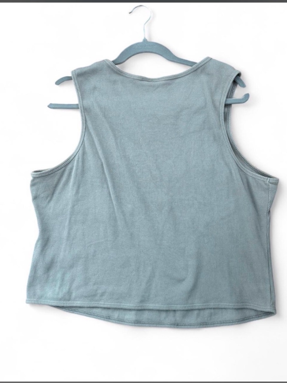 Women's Gray Ribbed Tank Top - Picture 2 of 4